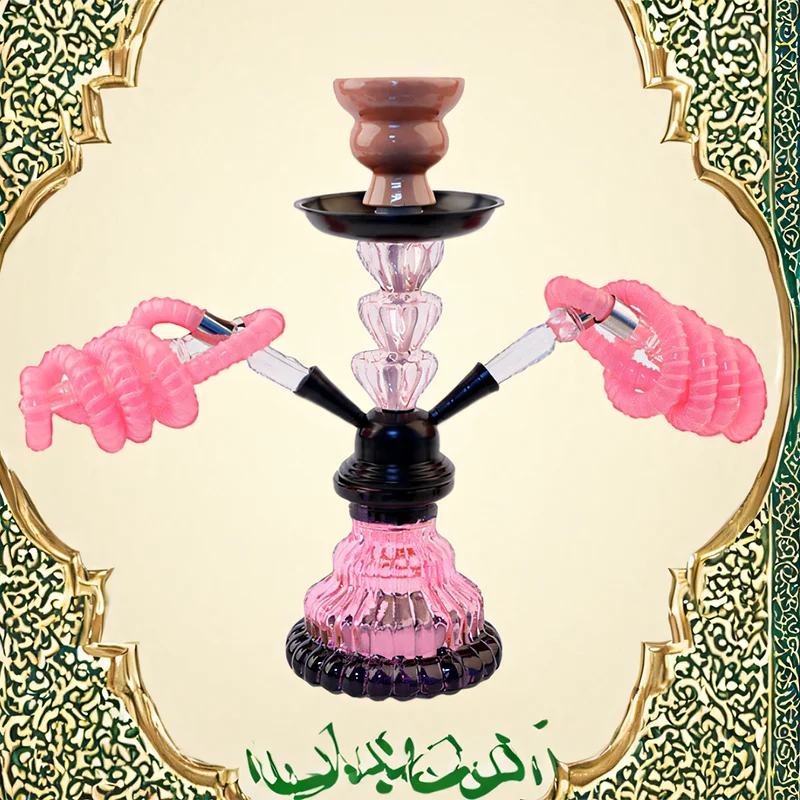 

Розовый Фиолетовый, маленький 12,6 дюйма\32 см, двойной шланг 2, полный набор кальяна для бара, роскошный набор трубок для курения, набор кальян, стеклянная ваза, керамическая чаша