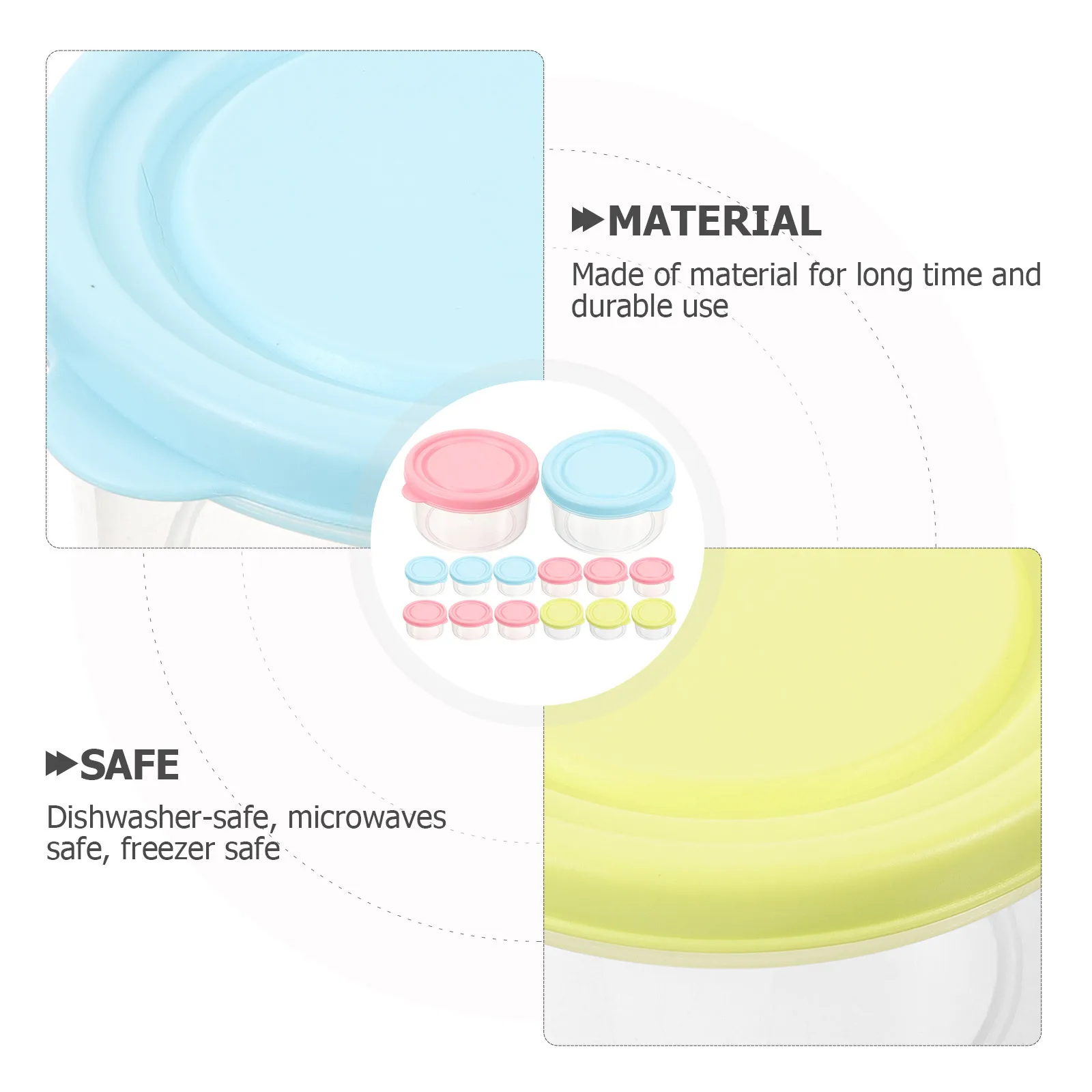 

Plastic Food Storage Case 24 Pcs 150ML Mini Containers with Lids Fresh Keeping Freezer Safe Microwave Friendly Bowl Set