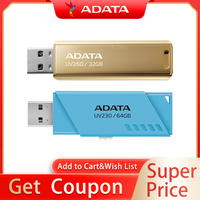 100% Original USB 2.0 ADATA UV260 USB Flash Drive 32GB High Speed Storage UV230 64GB Pendrive Memory Stick Mini U Disk
