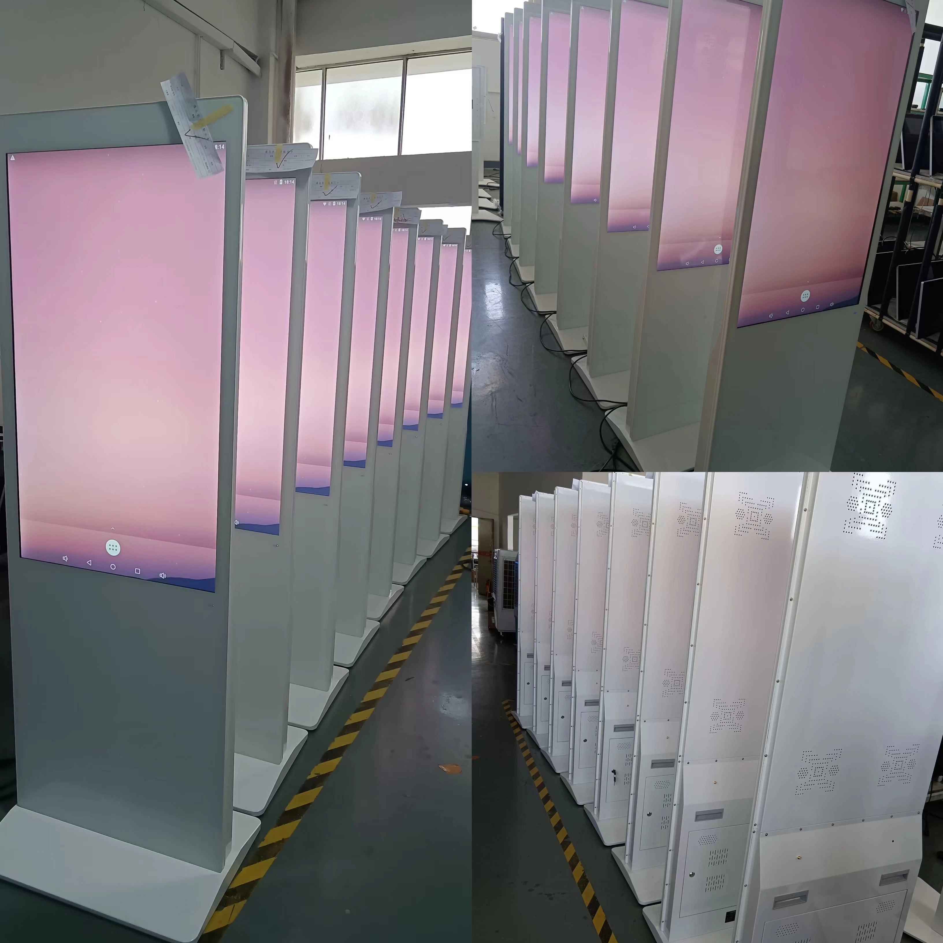 White Color 55inch Indoor Digital Signage and Display CMS Software Ultra UHD LCD Interactive Advertising Totem Kiosk Display