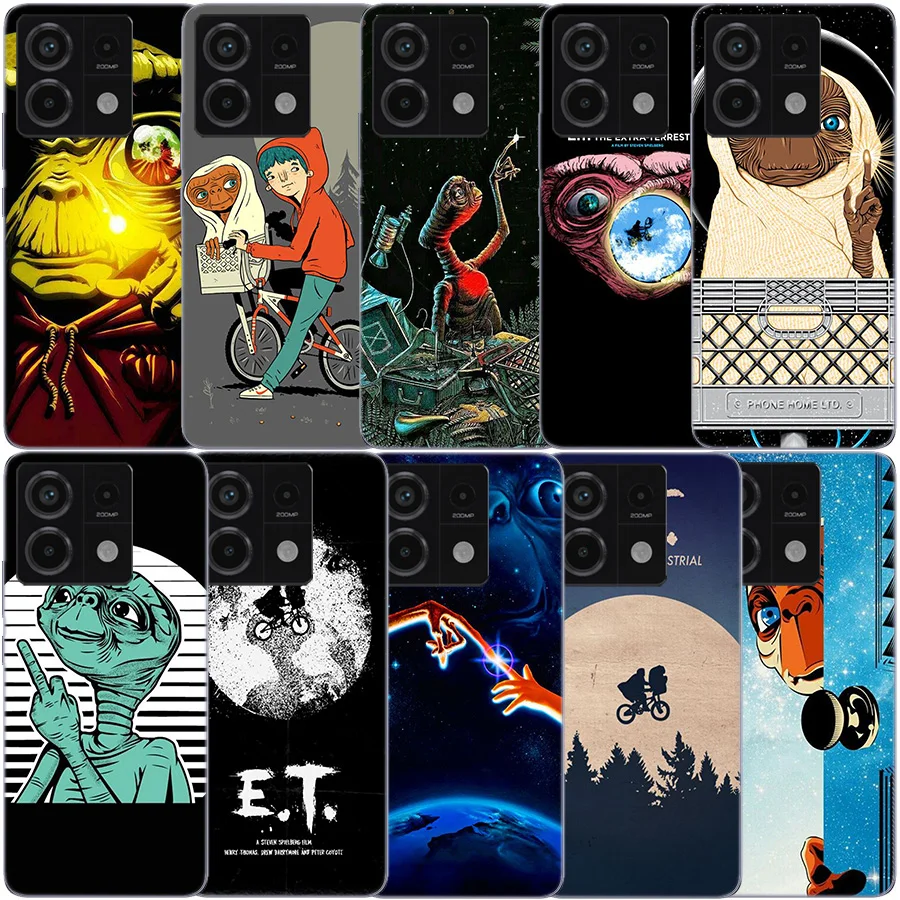 E.T. the Extra-Terrestrial Clear Phone Case For Xiaomi Redmi Note 11 11S 11T 11E 10 10S 9 9S 9T 8 8T Pro 7 K70 K60 K20 TPU Patte