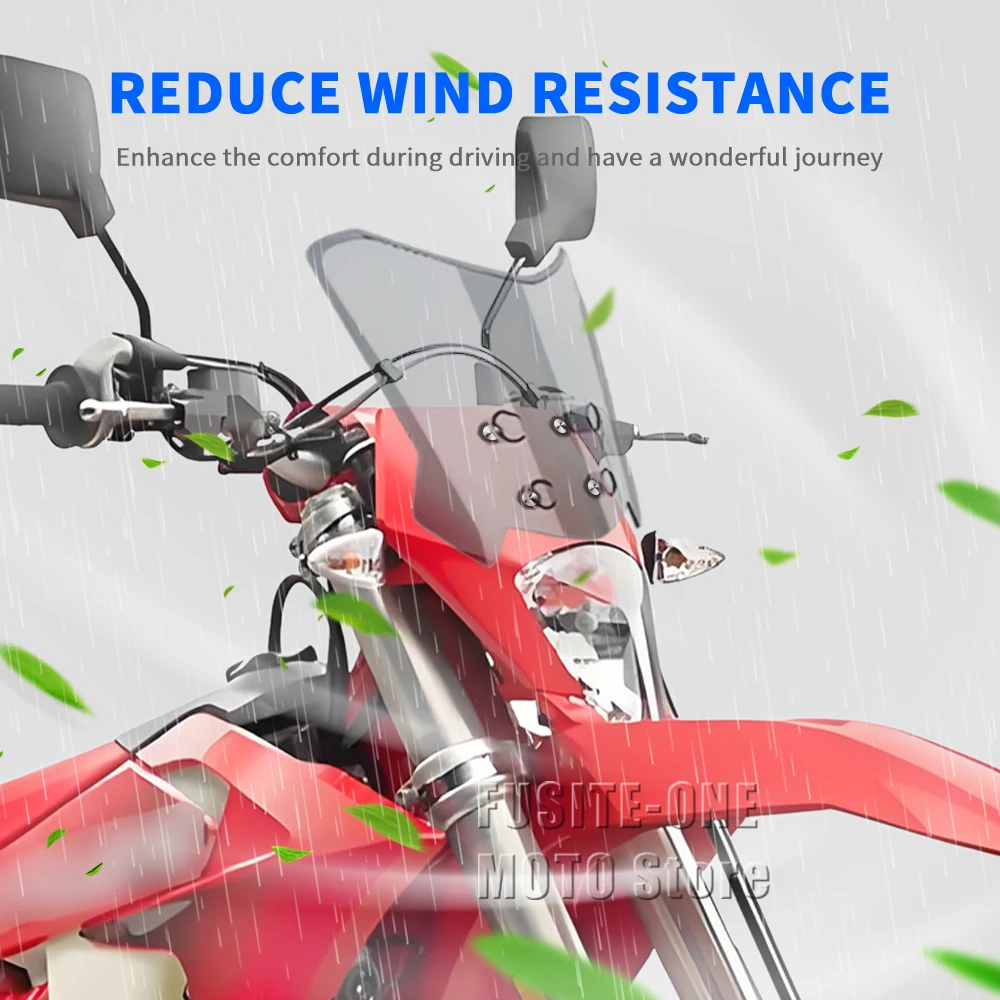 

For MX EX MC 125 150 200 250 300 250F 350F 450F motorcycle adventure windshield extension style Windscreen Wind Deflector Screen