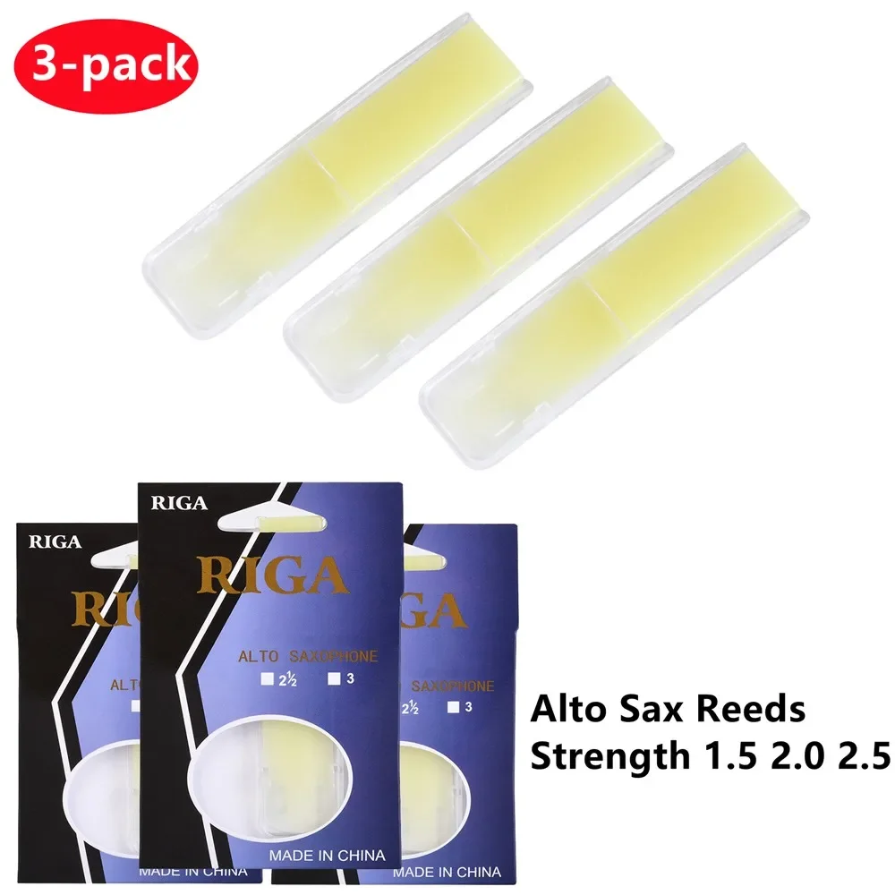 

3Pcs/Pack Alto Saxophone Resin Reed Portable Sax Reed Practical Instrument Accessories Strength 1.5/2.0/2.5 For Beginner Student