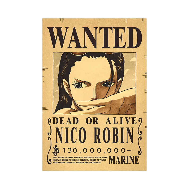 Anime Luffy Gear 5 One Pieces Bounty Wanted Posters 4 Emperors Law Kid Figures Vintage Living Room Wall Decoration Stickers Toys view 6