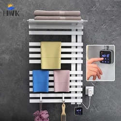 Black/White Towel Dryer Smart Control Electric Towel Rail Wall Mounted Bath Towel Radiator Bathroom 220V Towel Warmer.