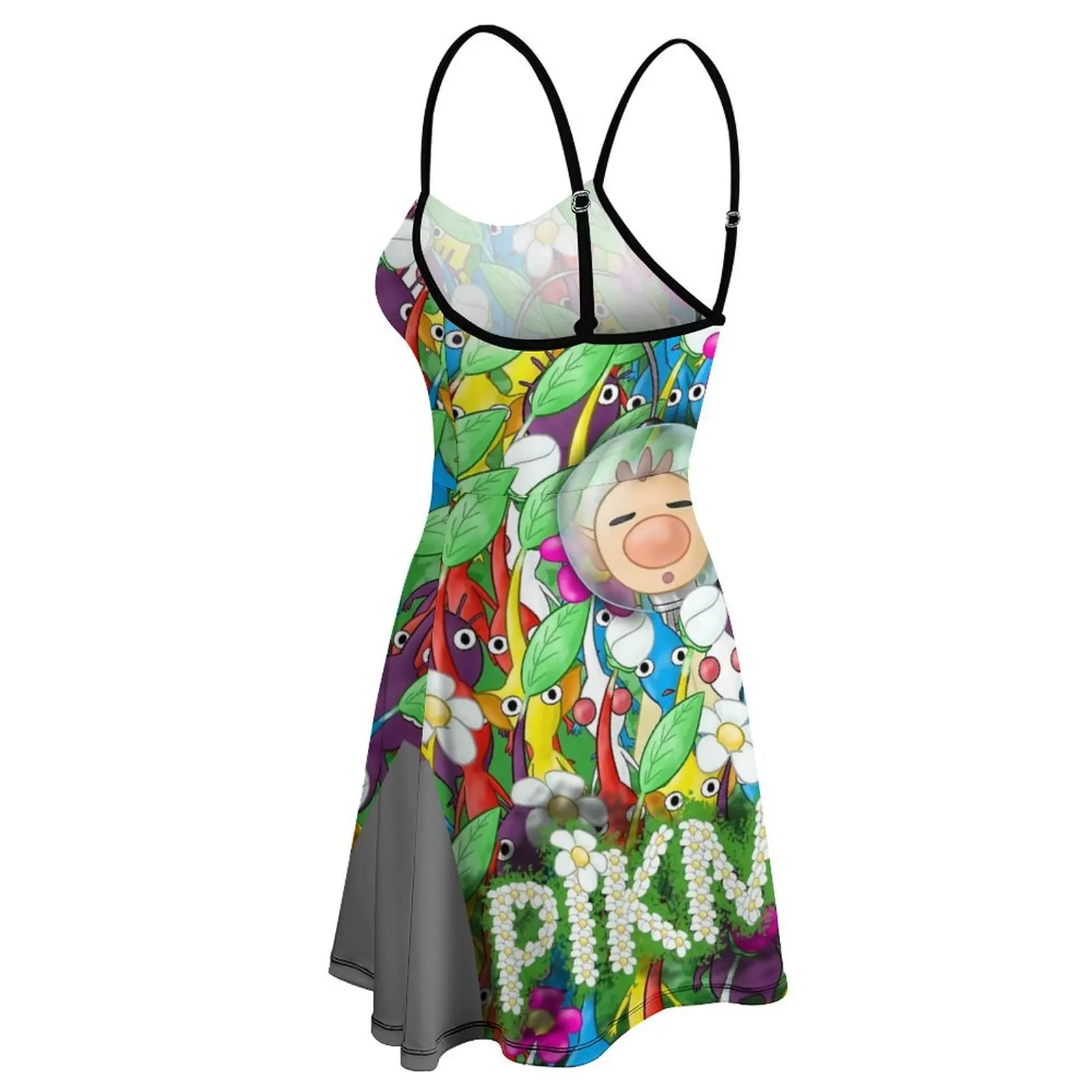 PIKMIN vestido plisado para mujer, ropa exótica creativa, vacaciones