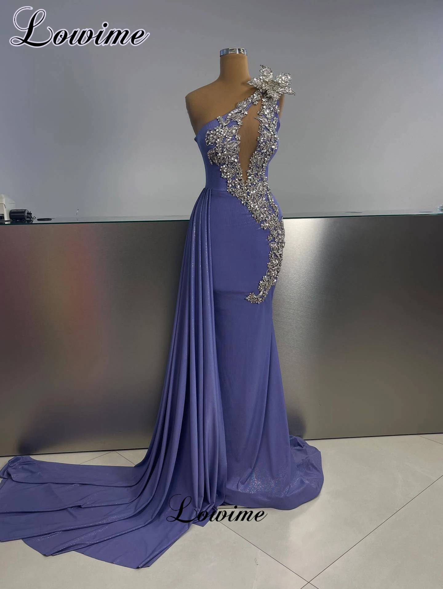 

Коктейльные платья русалки на одно плечо с кристаллами, сексуальные винтажные платья для выпускного вечера для женщин, вечернее платье, Vestidos De Cóctel по индивидуальному заказу