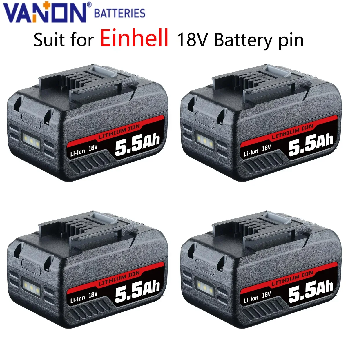 VANON 1/2/4pack HSL1810D 18 فولت 5.5Ah بطارية ليثيوم رابليس لأدوات الطاقة Einhell Power-X-Change 451496 مع دبوس بطارية LED