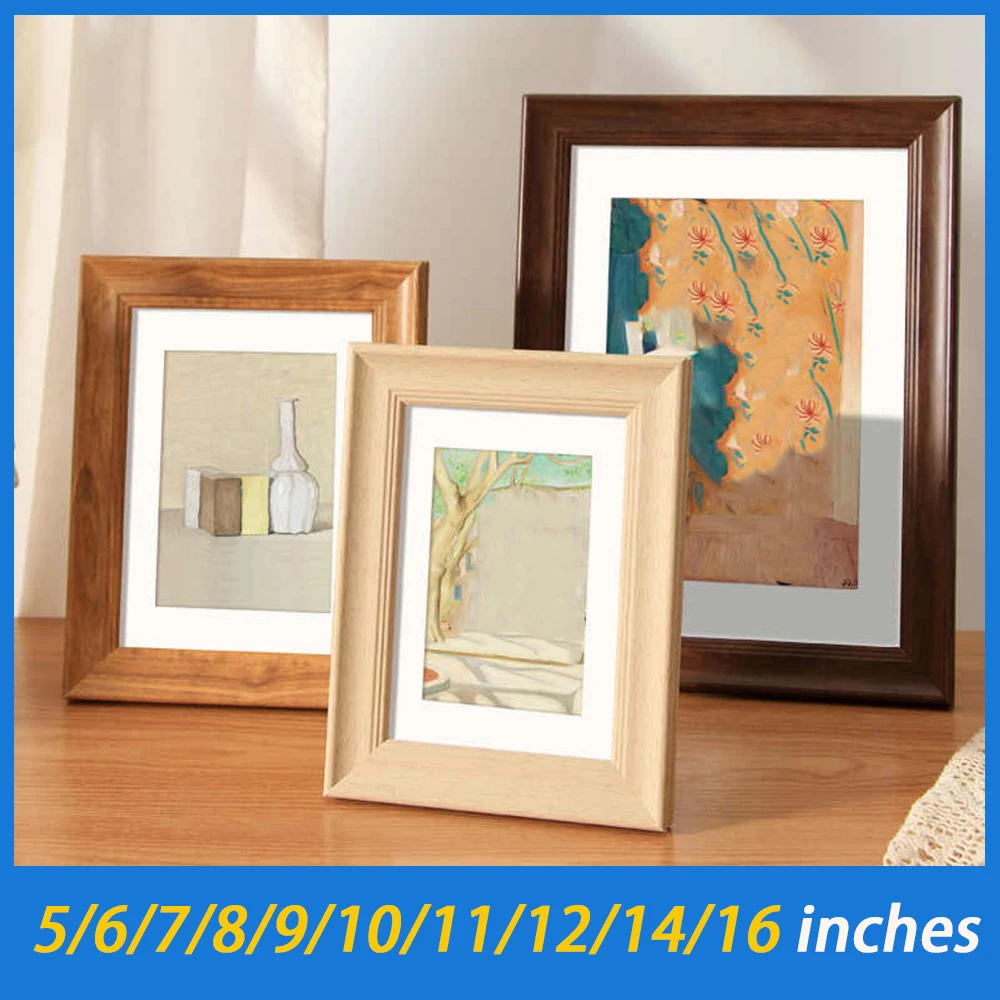 1Pcs Wid 3cm Thick 1.8cm Vintage Photo Fram 5/6/7/8-16 inches Wall Mounted Wedding Photography Studio Photo and Painting Frame