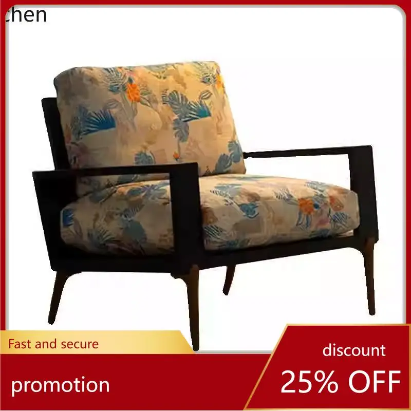 

YFY Solid Wood Sofa Chair Homestay Home Single Chair Living Room Single Person casual Chair