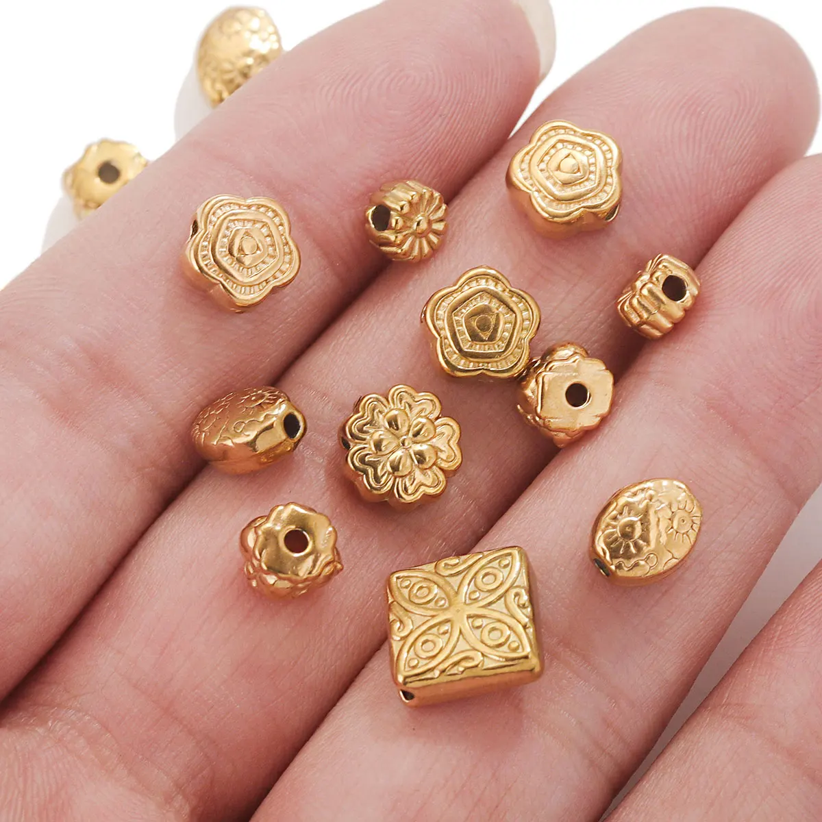 5pc Stainless Steel Vintage Rune Beads Hair totem Beads DIY Chinese style Bracelets Small Jewellery Making Accessories Wholesale