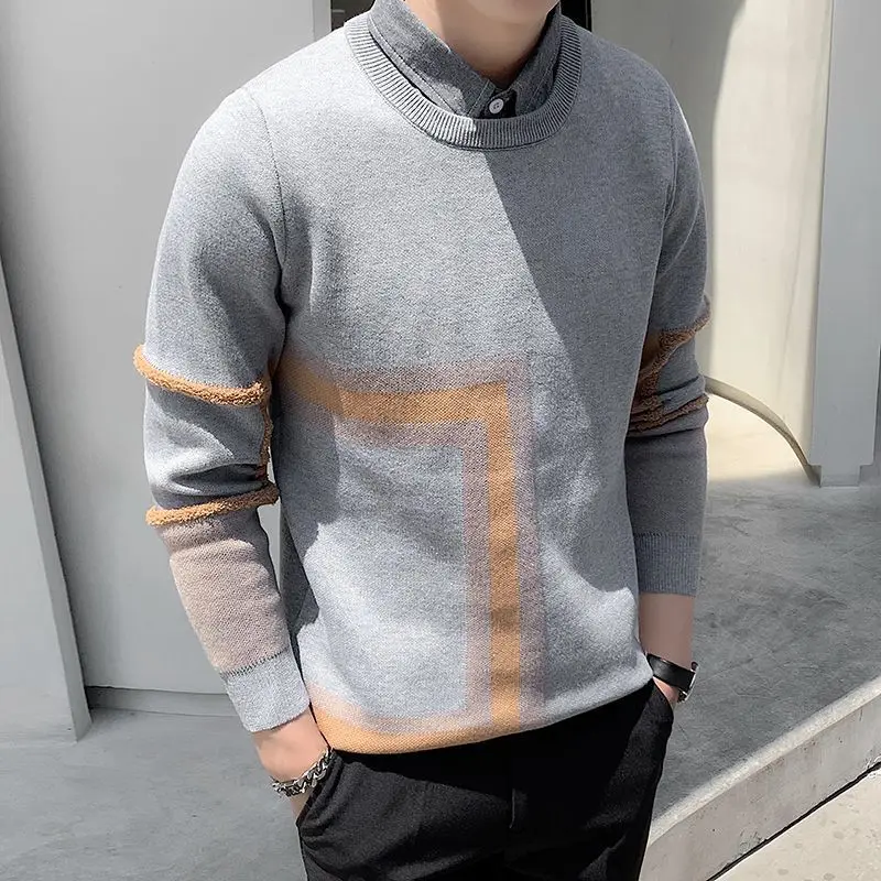 

Non-Iron Knitting Sweaters for Men'S Spring Autumn Winter Clothes 2022 Pull OverSize Classic Style Casual Pullovers C46