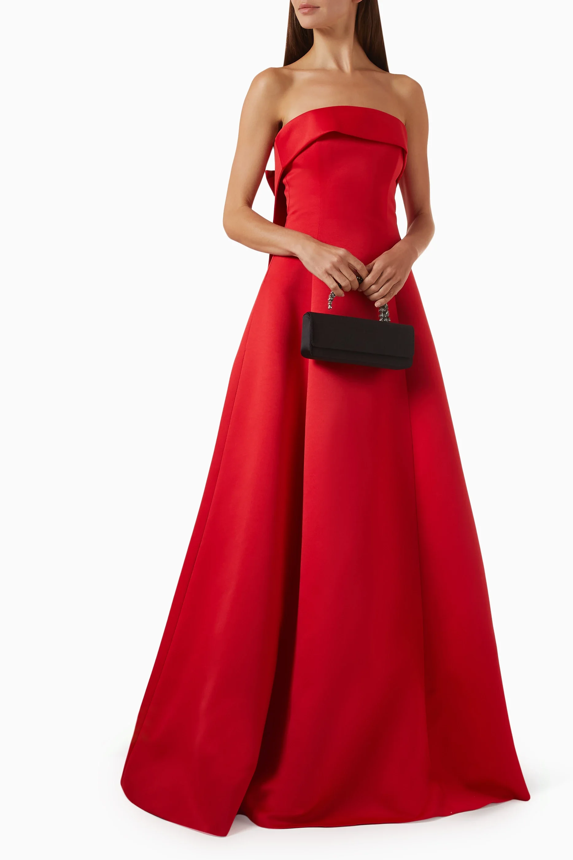 High Quality Customized Strapless Floor Length Bow Backless Sleeveless Vestidos Elegantes Para Mujer Para Una Boda Maxi Dress