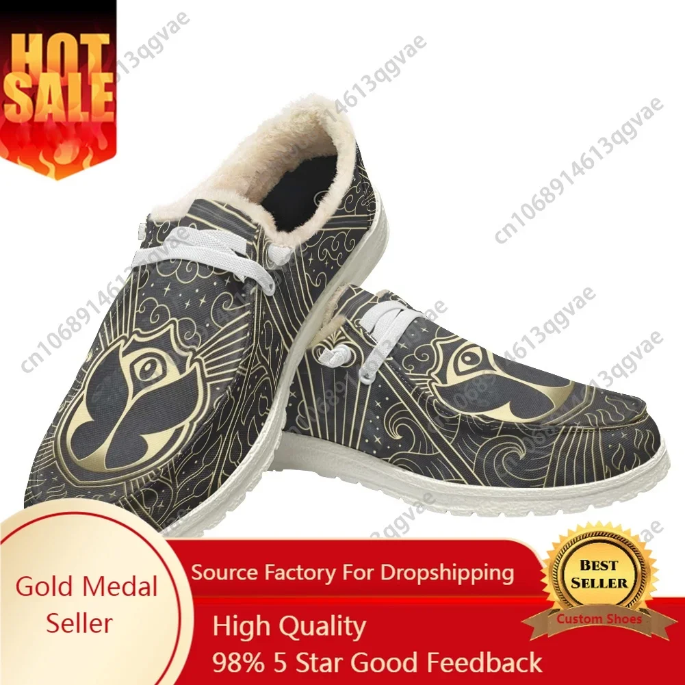

Tomorrowland Flag Music Festival Casual Shoes Plush Flat Shoe Men Woman Breathable Outdoor Lightweight Footwear Custom Made Shoe
