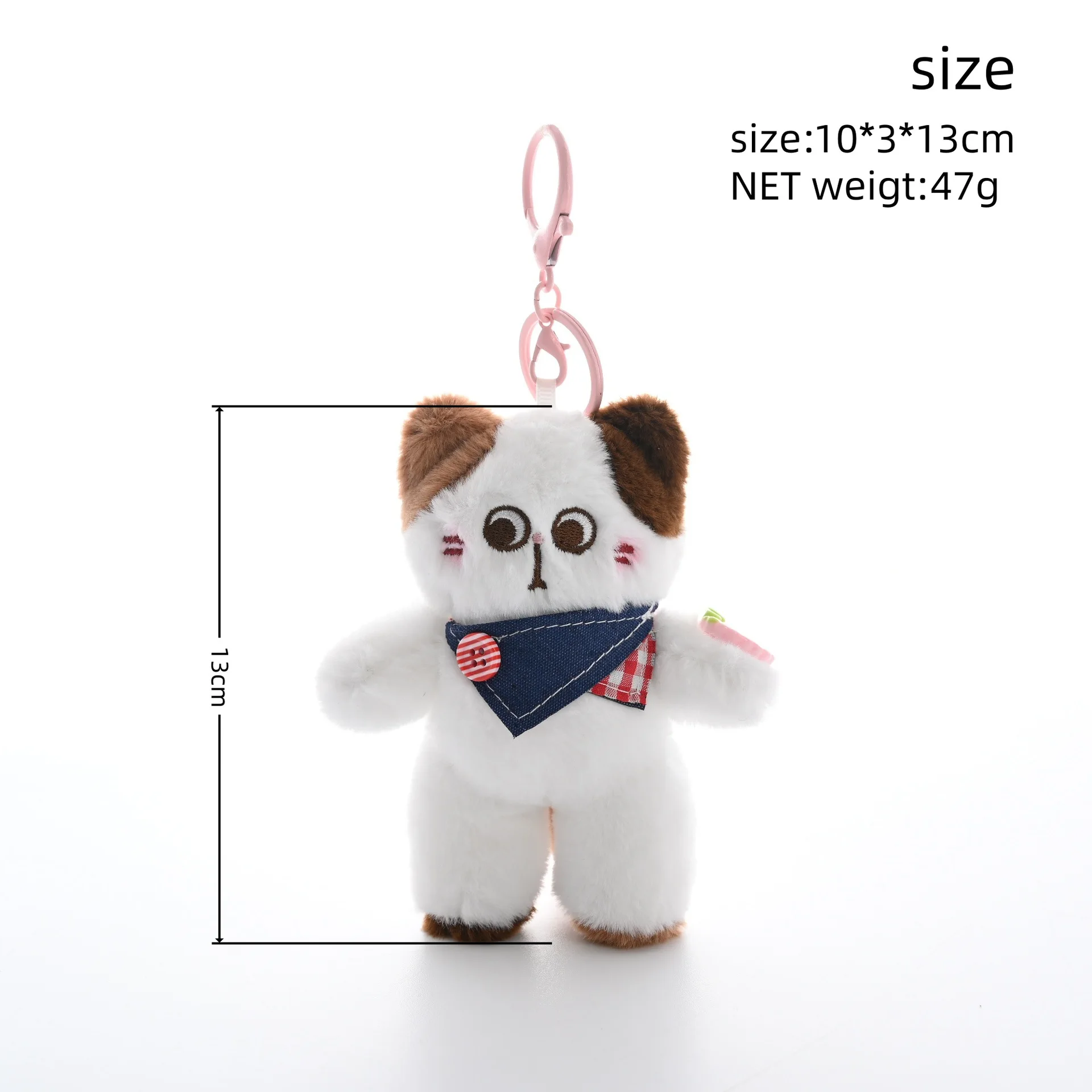 【 Little Dumb Meow 】 Strawberry bib shoulder strap pants Little Dumb Meow pendant plush toy doll bag pendant keychain