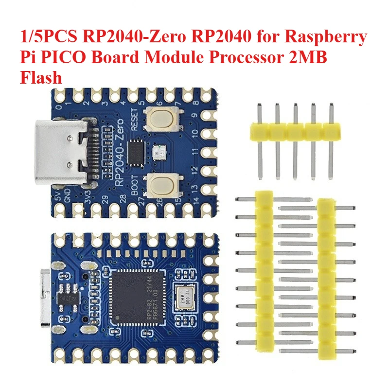 

1/5 шт. RP2040-Zero RP2040 для Raspberry Pi PICO, модуль процессора, 2 МБ флэш-памяти