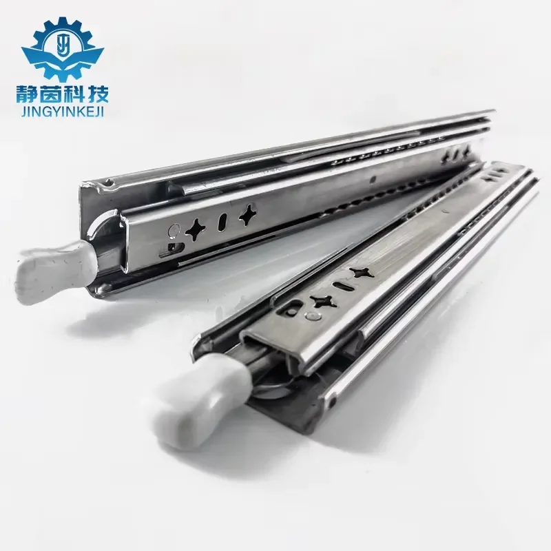 1000mm 304 Stainless Steel Heavy-duty Slide Rail 53 Wide Thickened RV Lockable Guide Railload-bearing Drawer Three-section