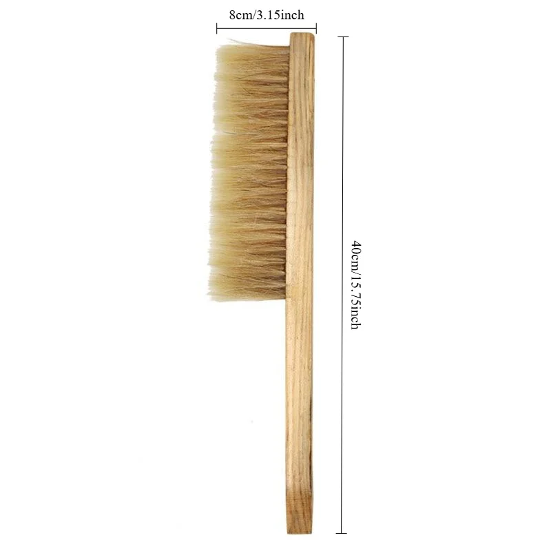 1Pc Beekeeping Tools Wooden Honey Brush Sweeping Bees Two Rows Ponytail Hair New Beekeeping Equipment