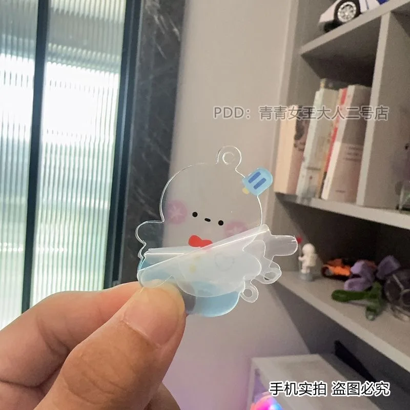 Love and Deep Space Little Snowman Cosplay Keychain Pendant Transparent Acrylic Material Christmas Gift for Best Friends