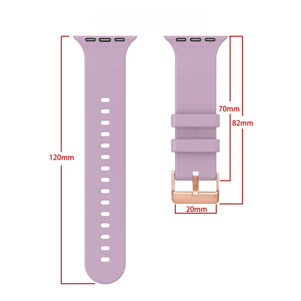 Strap For Apple Watch Band S10 42mm Silicone Bracelet Series 9 8 7 41mm 6 5 4 40mm SE 40mm Series 3 2 1 38mmWristband  Watchband