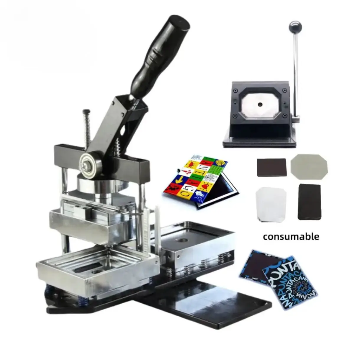 

80*53mmRectangle Magnet Iron Badge Making Machine Enamel Badge Button Producing Machines