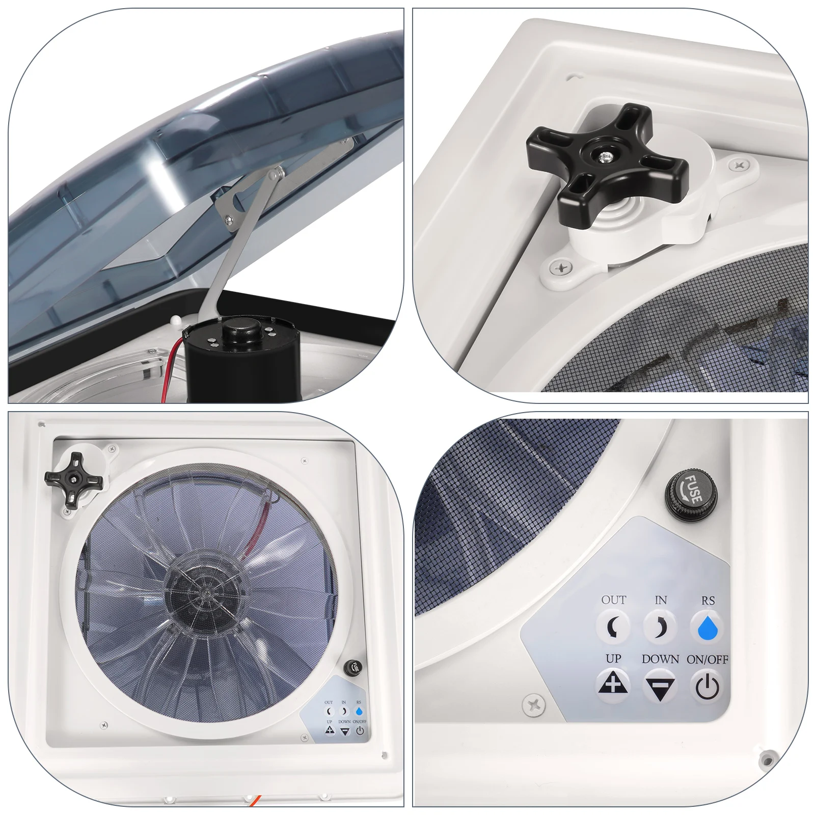 Imagem -05 - Controle Remoto Manual 15.7 Caravan Telhado Ventilador de Ventilação 12v rv Camper Car Acessórios Skylight Motorhome rv Telhado Ventilador de Ventilação