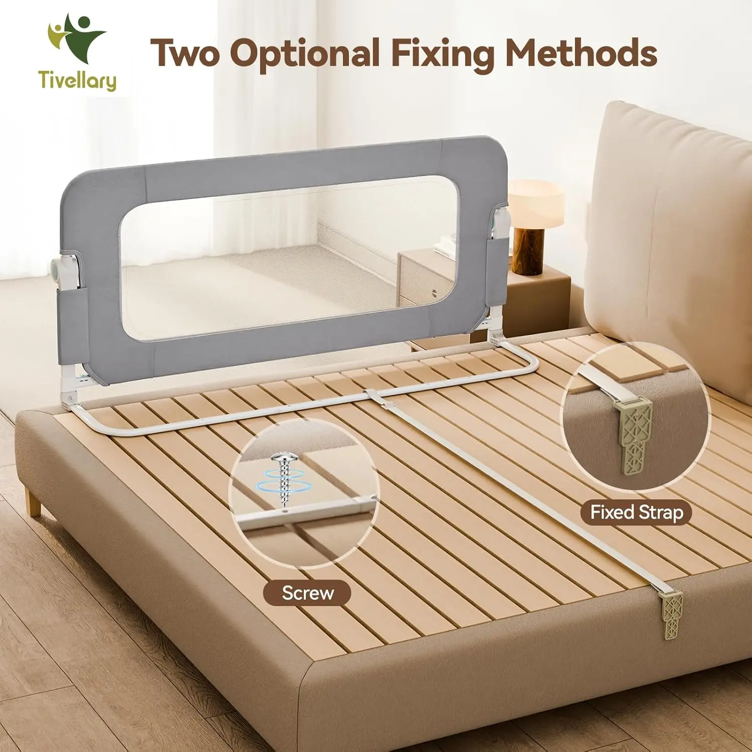 حاجز سرير قابل للطي طويل جدًا وقابل للتعديل للأطفال الصغار، يناسب سرير مزدوج إلى كينج مع واقي أمان سميك #6