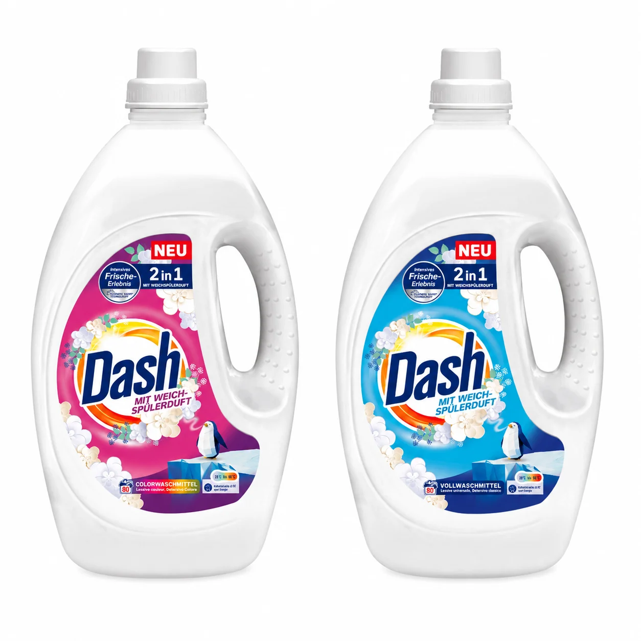 DASH Wasmiddel Wit Kleur 2x80 Wasbeurten 3.6L