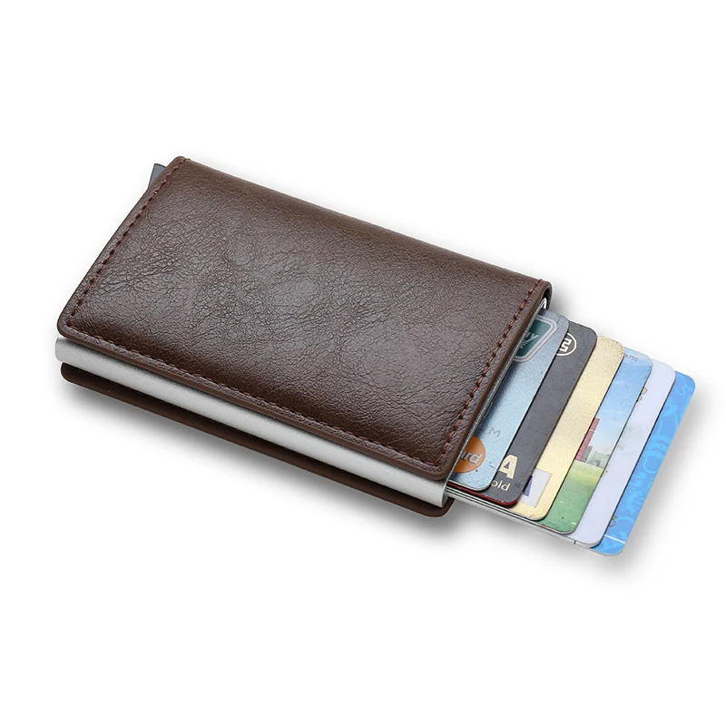 Rfid Aluminium Heren Portemonnee Kaarthouders Portemonnee Koolstofvezel Heren Zakelijk Slanke Dunne Slimme Portemonnee Creditcardhouder Hoesje Notitiehouder