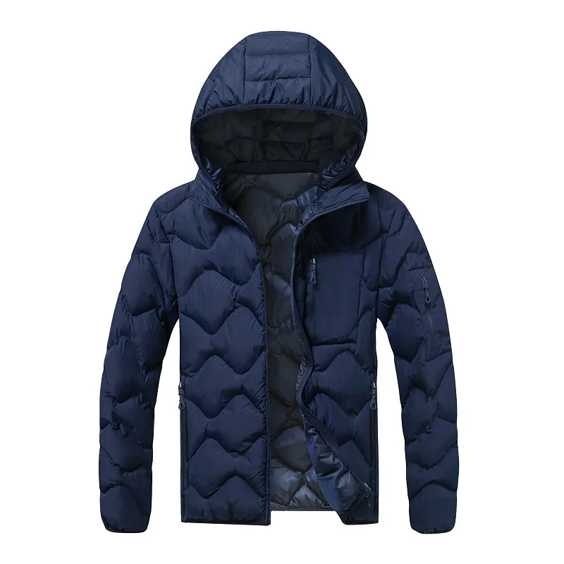 Hooded Casual Warm Men Parkas Coats Solid Color Comfortable Cotton Jackets Winter Quality All-match Male Clothes Trend New Style