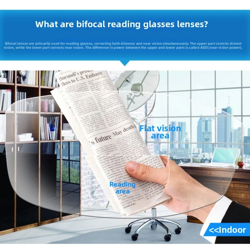 

SZTZX Bifocal Prescription Lens Glasses CR39 Optical Glasses Lenses 1.56/1.61/1.67/1.74 Professional Custom Prescription Lenses