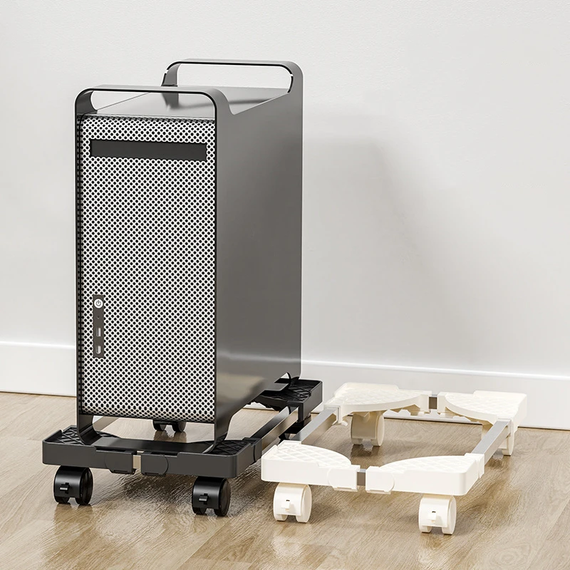 Adjustable Mobile CPU Stand with Rolling Caster Wheels - Computer Tower Holder for Desktop PC Floor Riser and Storage