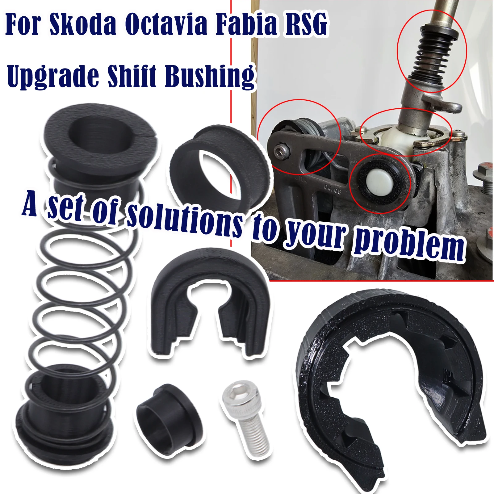 For Skoda Octavia Fabia RSG Gearbox Repair Kit MT Trans Shifter First Gear Getter Reverse Lever Change Selector Linkage Bushes