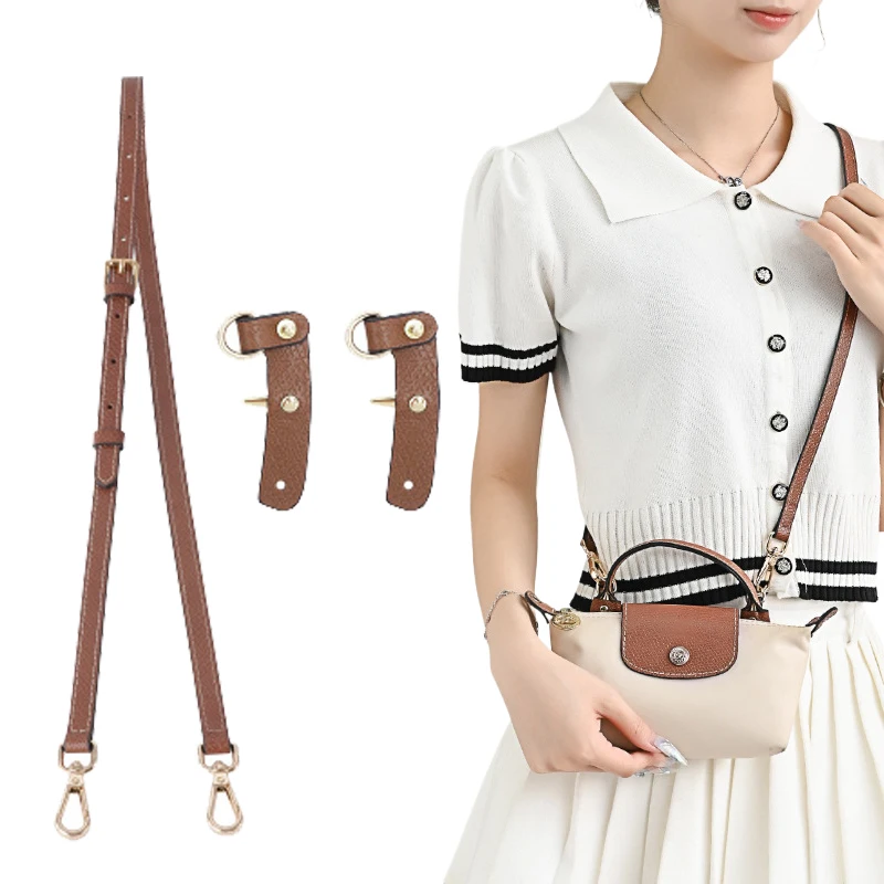 NEW Leather Replacement Crossbody Bag Strap, Fit for Longchamp Mini Shoulder Strap Without Punching Modification