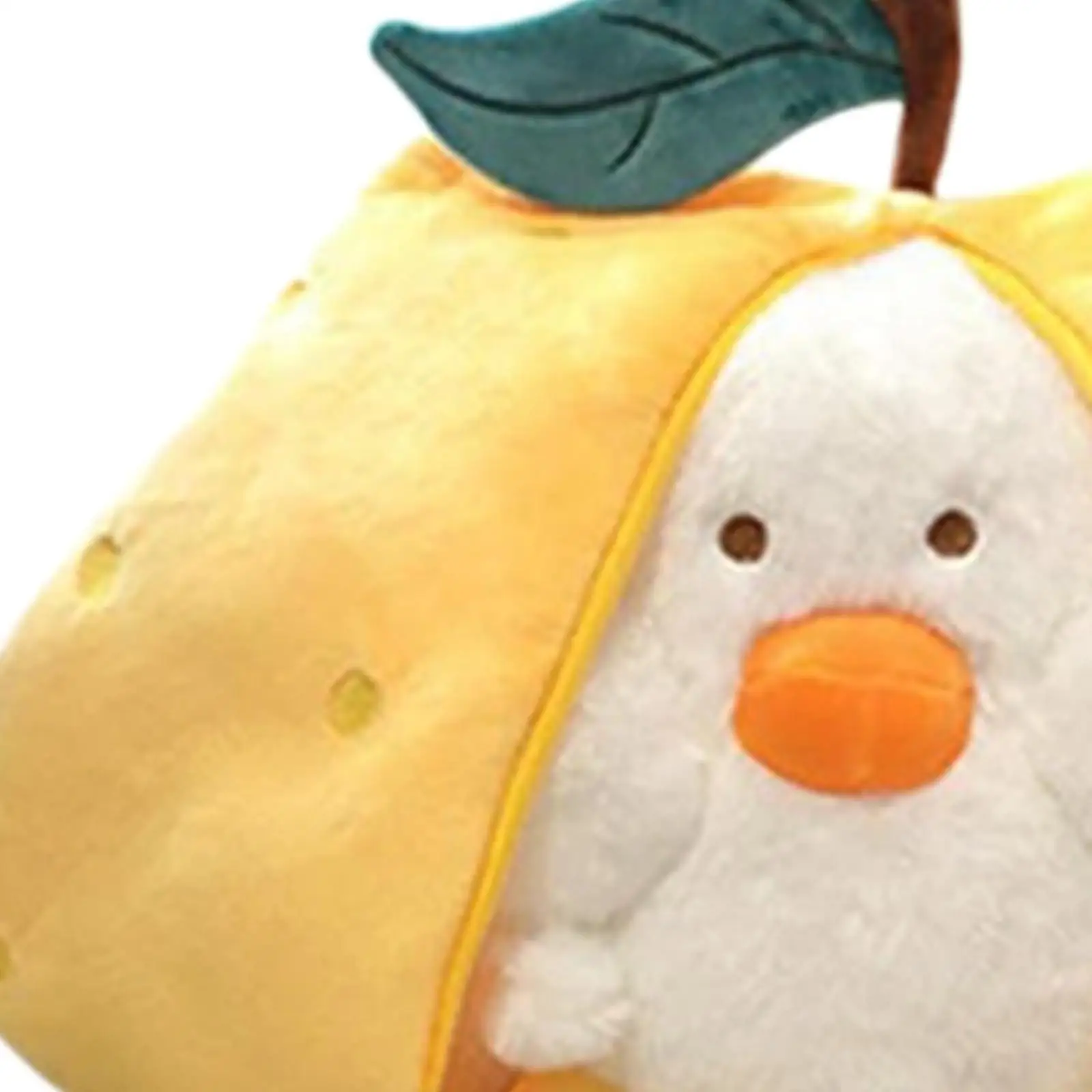 Pear Duck Stuffed Animal Huggable Home Decoration Comfortable Plush Cushion with Zipper for Adults Family Kids Gifts Boys Girls