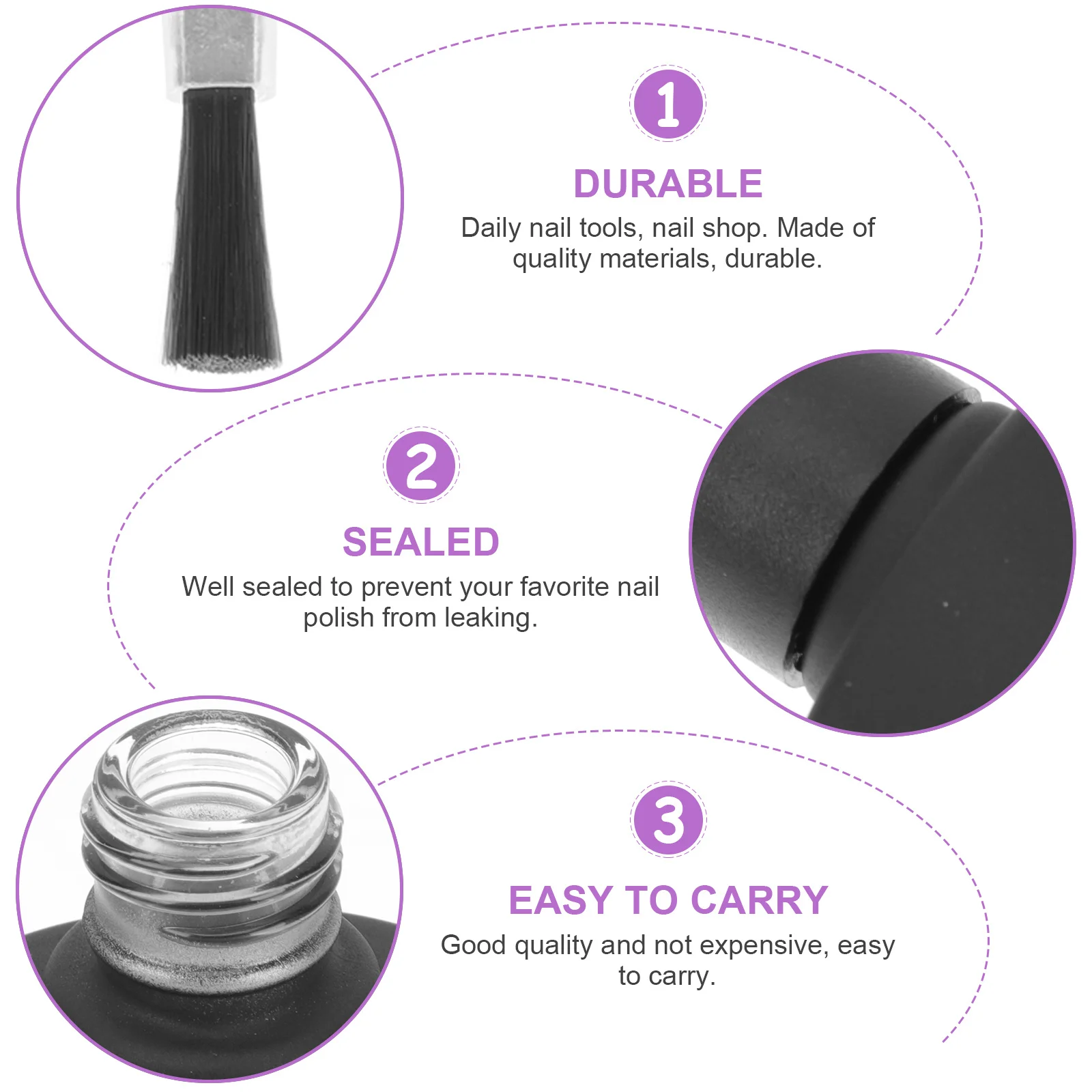 

10Pcs Nail Polish Storage Bottle Empty Glass Container for DIY Nail Art Reusable Leak Proof Manicure Beauty Tool