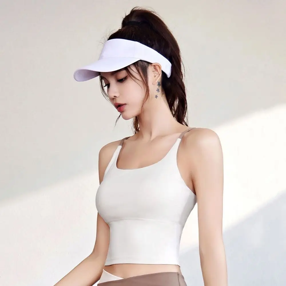 

Сплошной цвет телесного цвета, спортивный жилет из мягкой ткани, высокоэластичный бюстгальтер для йоги с перекрещенной спиной и подушечками для груди, спортивный бюстгальтер для фитнеса, бега