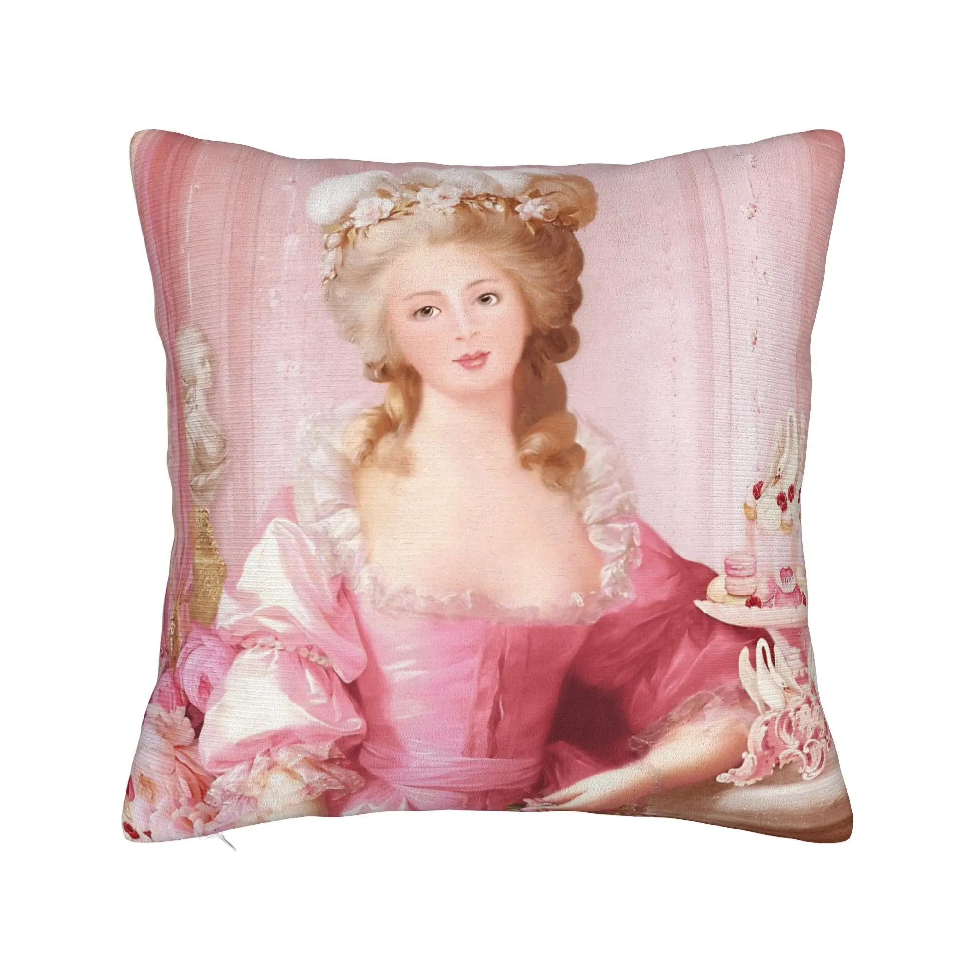 Marie Antoinette Afternoon Tea In French Paris Pillow Cover  Cute Funny Pillow Case For Room Bed Chair Square Pillowcases Gift