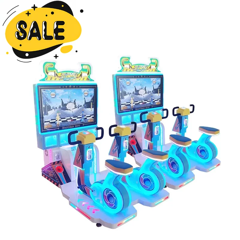 Wholesale Arcade Coin Operated Kids Video Bike Riding Game Machine 2 Players Bike Racing Simulator Custom