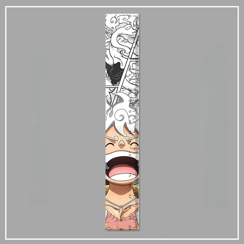 One Piece Luffy Acrylic Ruler High Color Value Cool Printing Creative Animation Students 20cm Cartoon Learning Scale Stationery view 4