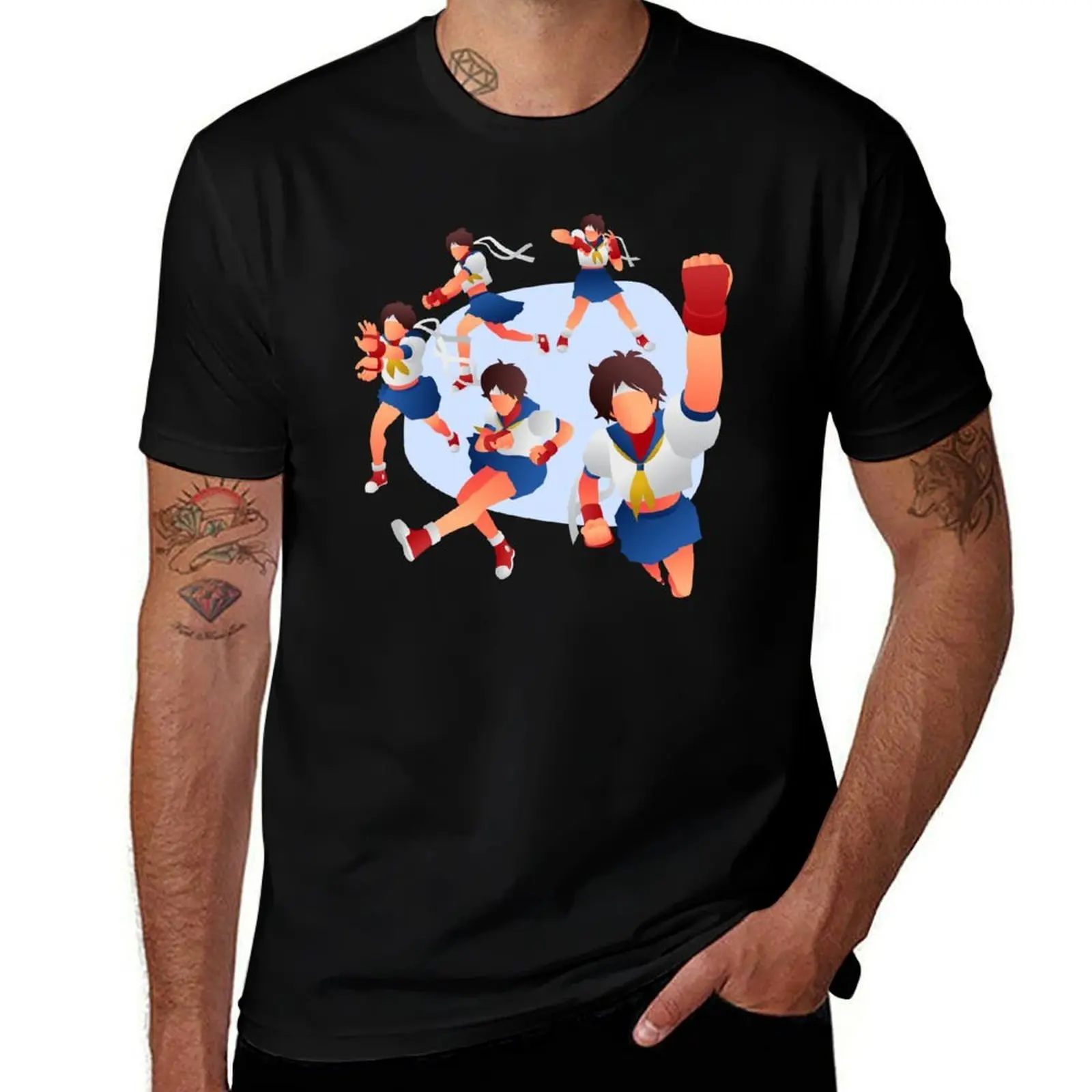 Sakura Combo T-Shirt Athletic Fit Sports Short Sleeve Top