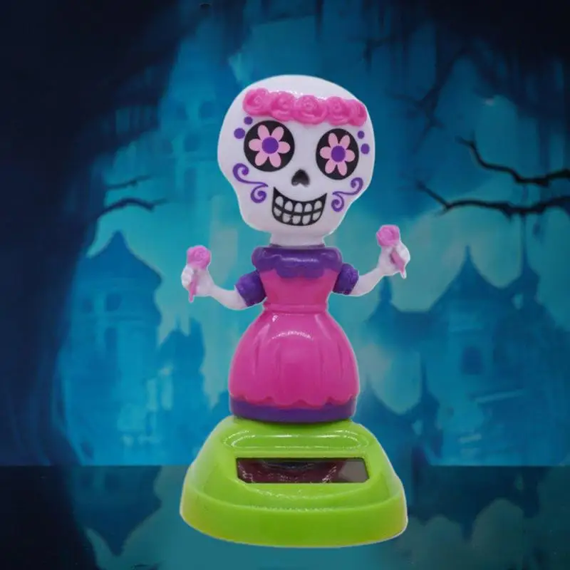 Leuke schedel hoofd figuur waterdicht zonne-speelgoed voor auto-interieur Halloween-feestjes vensterbank binnenplaats patio tuin buiten decor