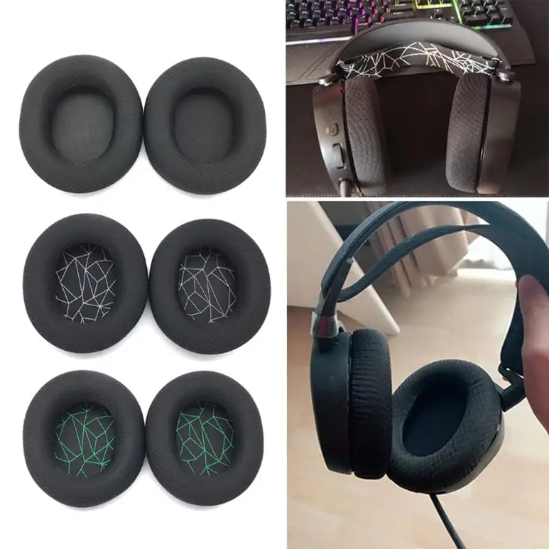 Interchangeable Ear Pad Covers Washable Mesh Fabric Cushions for Arctis 1 3 5 7 9X Headsets Sound Isolation