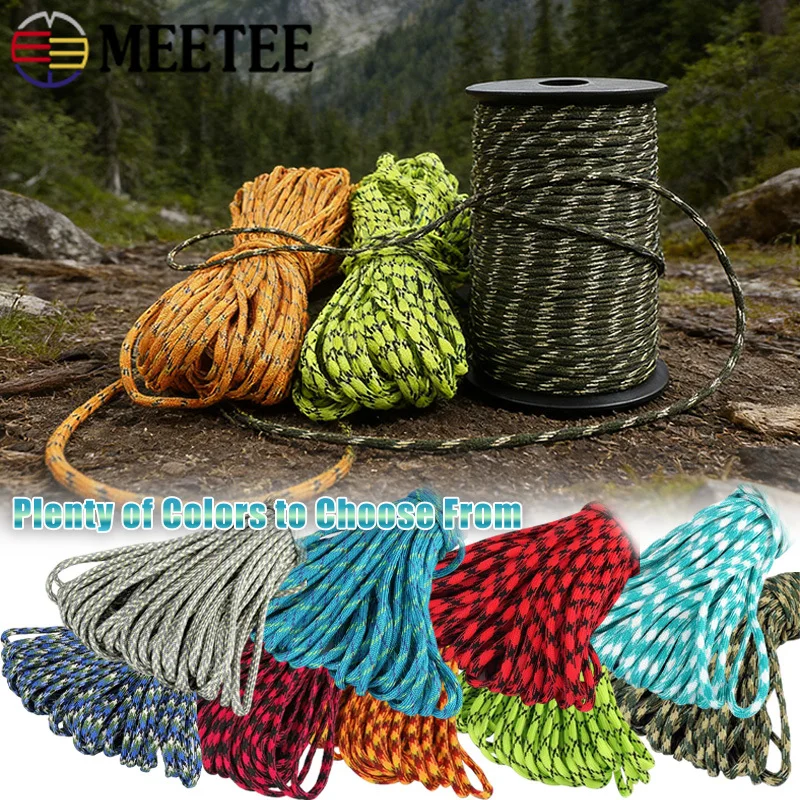 

10/30/90Meters 5mm 7 Core Strand Parachute Rope Outdoor Tent Lanyard Fastener Cord Bracelet Weaving Ropes DIY Sewing Accessories