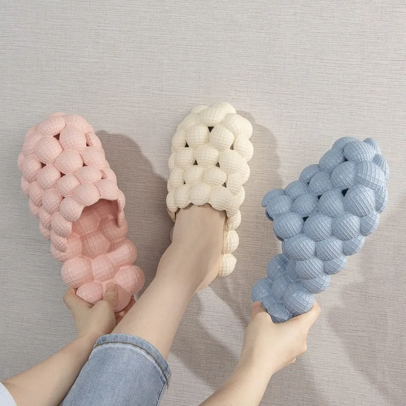 Female and male spring and summer baotou bubble fashion stepping on shit eva home breathable cool slippers large size