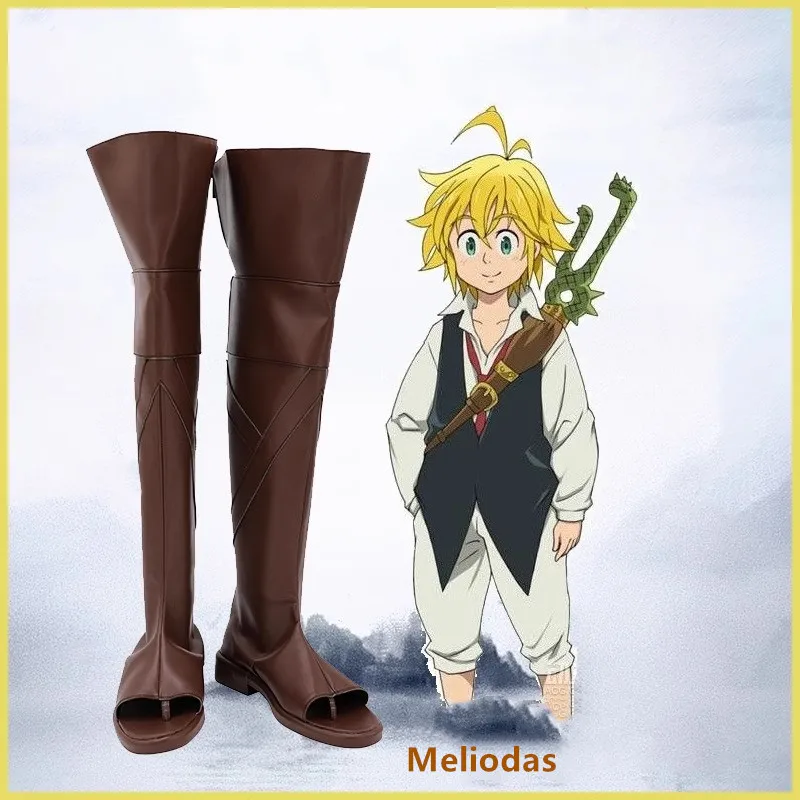 

The Seven Deadly Sins Meliodas Cosplay Shoes Handmade Costume Boots Faux Leather Boots