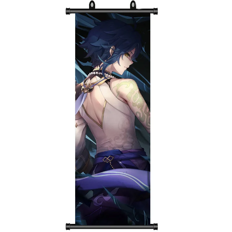 Anime Xiao Genshin Impact Spel Stof Muur Scroll Home Decor Anime Poster Geschenken 30*45Cm