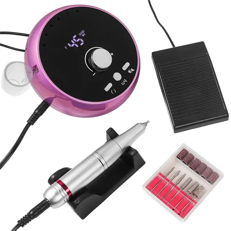 

A20M Electric Nail Drill Professional Manicure Machine Brushless Motor Nails Sander Set Nail Polisher Equipment US PLUG