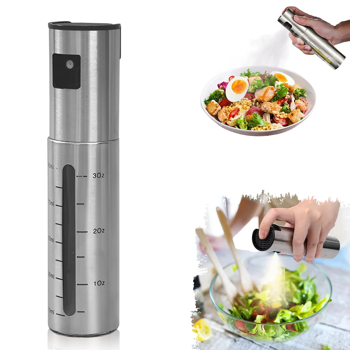 Top hat style 100ml press-type atomizing oil dispenser for soy sauce, vinegar and other condiments glass atomizing oil