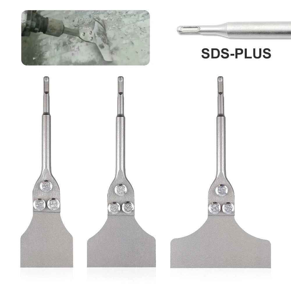 SDS Plus raschietto per pavimenti 3-6 pollici strumento scalpello per la rimozione delle piastrelle manico lungo resistente per trapano a